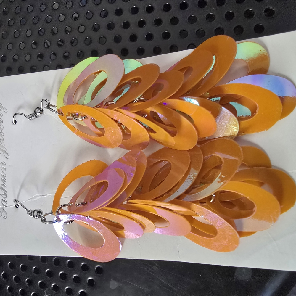 Orange Dangle Earrings
